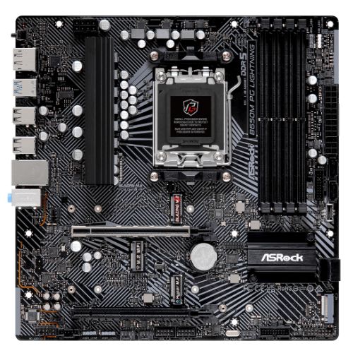 Asrock B650M PG LIGHTNING, AMD B650, AM5, Micro ATX, 4 DDR5, HDMI, DP, 2.5G LAN, PCIe4, 3x M.2 Asrock B650M PG LIGHTNING, AMD B650, AM5, Micro ATX, 4 DDR5, HDMI, DP, 2.5G LAN, PCIe4, 3x M.2